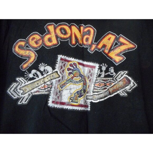 Sedona AZ Kokopeli Unisex Black Sz M short Sleeve T-shirt by Keya - Picture 3 of 4
